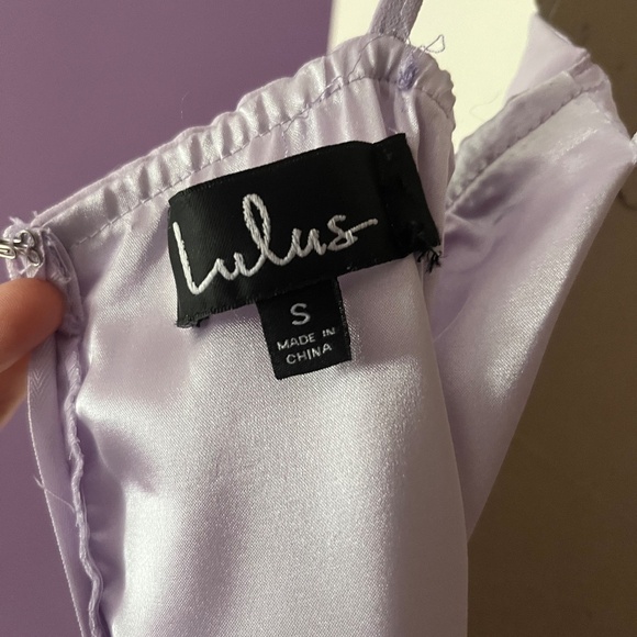 Lulu's Maxi Dress All About Love Lavender Light Purple Bridesmaid Dress No Slit - Picture 2 of 8